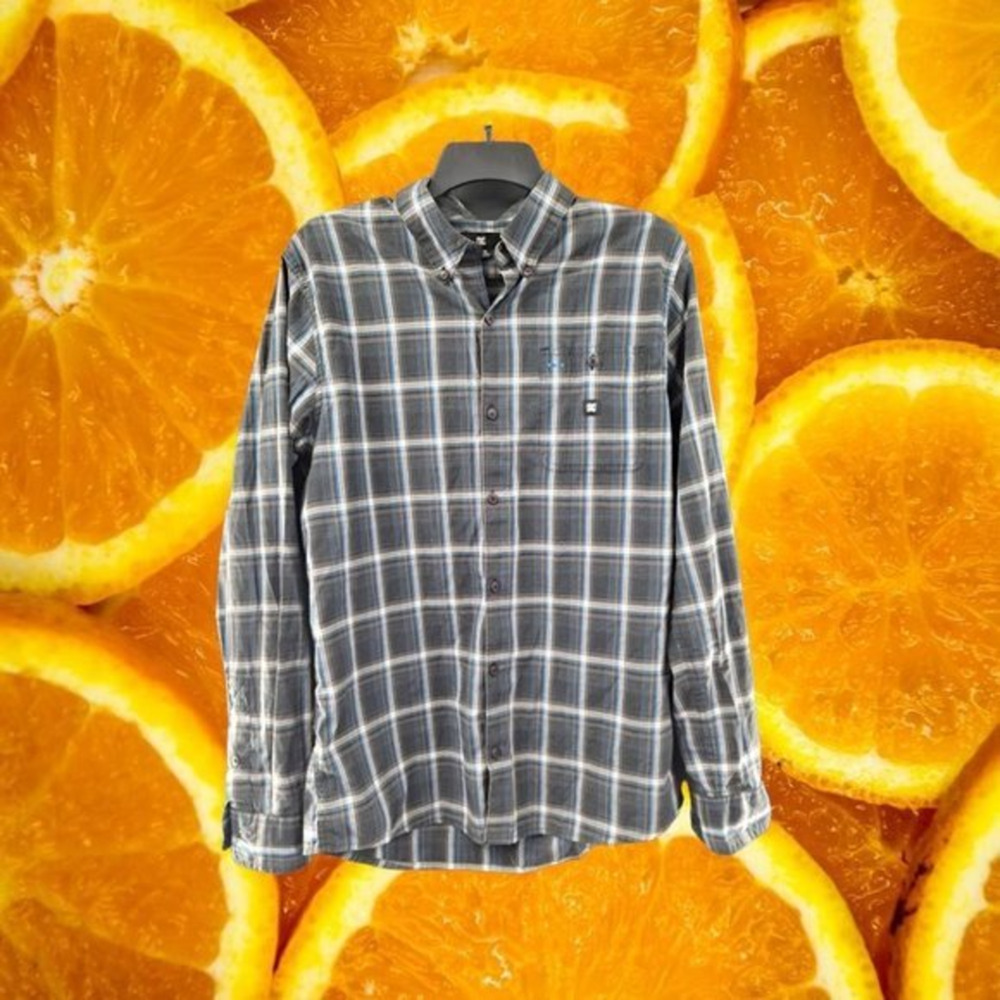 DC Plaid Button Up Shirt Blue/Black/White Size Medium